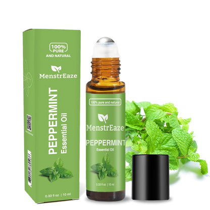 Pfefferminzöl Roll-On, Migräne & Kopfschmerz Linderung, Hochwirksam, Mentha Piperita, 100% rein natürlich, Erfrischend und beruhigend, Übelkeit Unterstützung, 10 ml