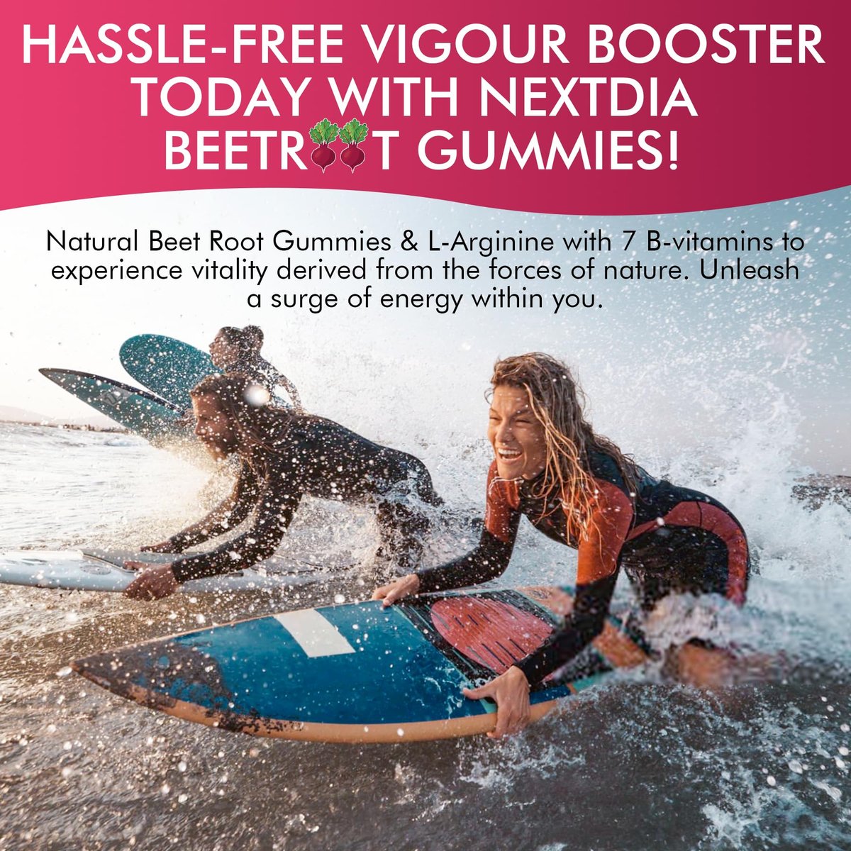 Rote Bete Gummibärchen mit L-Arginin & Vitamin B-Komplex – Zuckerfreie Nitric Oxide Gummies für Energie & Durchblutung, 60 Stück