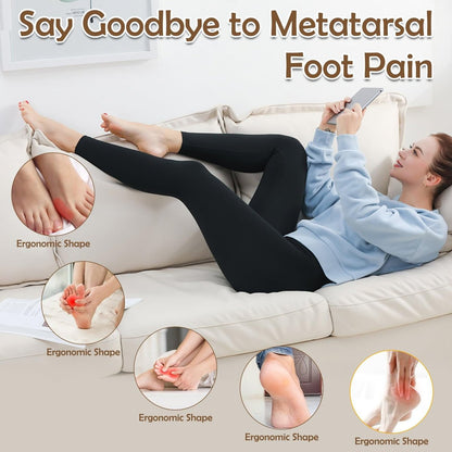 Shynek 10er-Pack Metatarsal-Pads für den Fußballen – Weiche Gel-Fußpolster, selbstklebend, wiederverwendbar, lindert Schmerzen bei Morton-Neurom, für Damen und Herren (Schwarz)