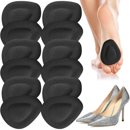 Shynek 10er-Pack Metatarsal-Pads für den Fußballen – Weiche Gel-Fußpolster, selbstklebend, wiederverwendbar, lindert Schmerzen bei Morton-Neurom, für Damen und Herren (Schwarz)
