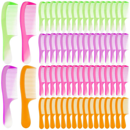 100 bunte Einweg-Haarkämme, Bulk-Set, einzeln verpackt, für Kinder, Frauen, Männer, Hotels, Unterkünfte, Obdachlose, Pflegeheime