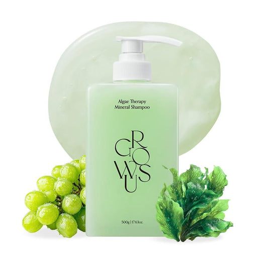 GROWUS Algae Therapy Seaweed Shampoo für dünner werdendes Haar - Marine PDRN & Biotin | Haarverdickung, Kopfhautstärkung, Haarausfallschutz | Paraben- & Sulfatfreie K-Beauty - 500 ml