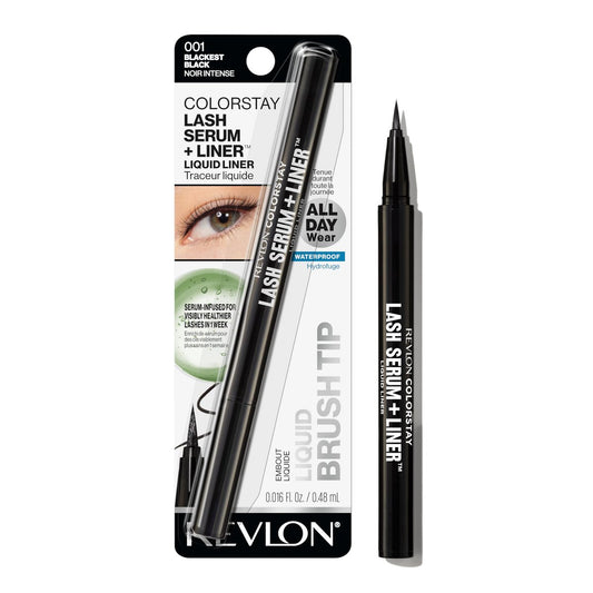 REVLON ColorStay Lash Serum + Liner - wasserfester Eyeliner mit pflegendem Serum für gesündere Wimpern, 001 Schwarz