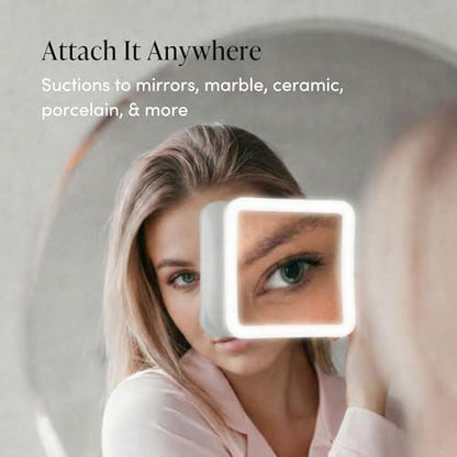 Fancii 20x Vergrößerungsspiegel Make-up-Spiegel mit LED-Lichtern, wiederaufladbar, hohe Vergrößerung | 7-Zoll großer beleuchteter Reisespiegel für Schminktisch und Badezimmer, dimmbar, 3 Lichtmodi, starker Saugnapf, 360° Drehung