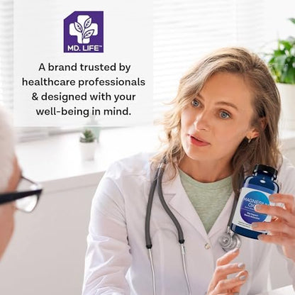 MD. Life Magnesiumoxid 400 mg Kapseln – Hochdosiertes Magnesium für Beinkrämpfe, Schlaf & Gefäßgesundheit – 60 Kapseln – Non-GMO für Frauen