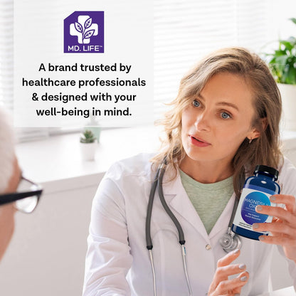 MD. Life Magnesiumoxid 400 mg Kapseln – Hochdosiertes Magnesium für Beinkrämpfe, Schlaf & Gefäßgesundheit – 60 Kapseln – Non-GMO für Frauen