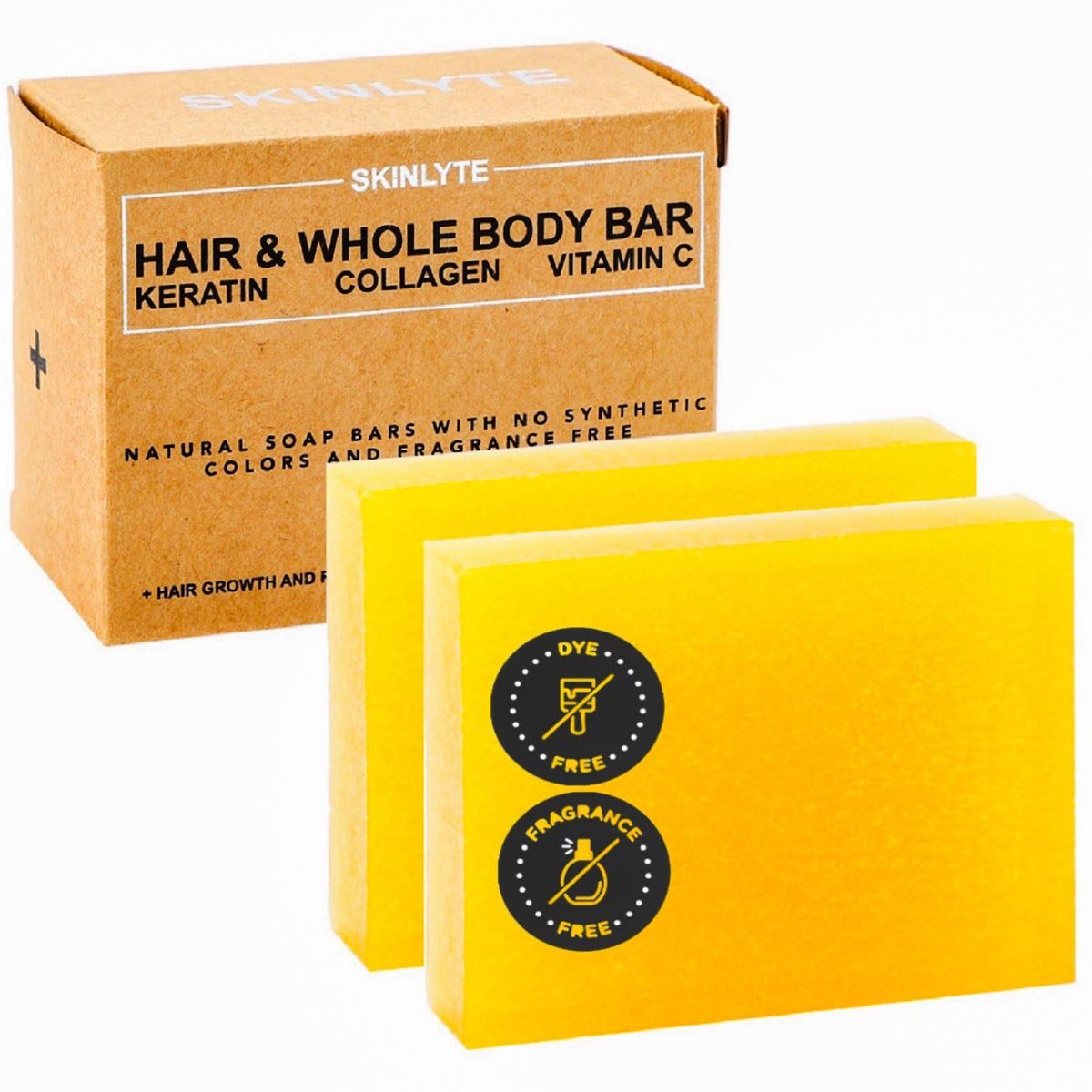 SKINLYTE Naturseife für Haar &amp; Ganzkörper - Haar- &amp; Hautreparatur mit Keratin &amp; Kollagenpeptiden - Fördert Haarwachstum, Stärke, Volumen - Anti-Aging, Straffheit, Elastizität mit organischem Schwefel