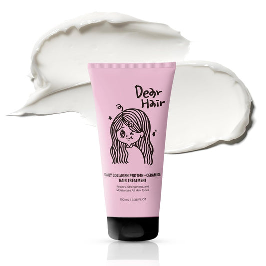 DEAR HAIR Tägliche Kollagen-Protein-Ceramid-Haarkur für trockenes, geschädigtes Haar – Bond-Repair-Tiefenpflegemaske mit hydrolysiertem Kollagen und Erbsenprotein, 100 ml