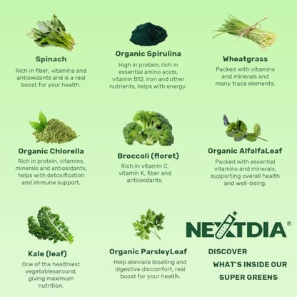 Super Greens Gummies – Spirulina, Chlorella, Präbiotika & Probiotika für Verdauung, Immunsystem & Energie (60 Stück)