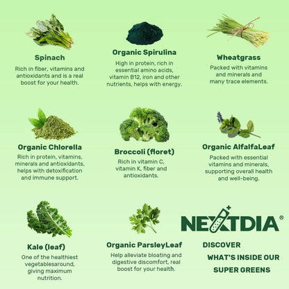 Super Greens Gummies – Spirulina, Chlorella, Präbiotika & Probiotika für Verdauung, Immunsystem & Energie (60 Stück)