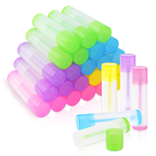 25 Stück Klare Leere Lippenbalsam Tuben Nachfüllbare Lippenbalsam Behälter mit Deckel, DIY Lippenbalsam Tuben für selbstgemachten Lipgloss Lippenstift, 5,5 ml Plastik Lippenbalsam Behälter