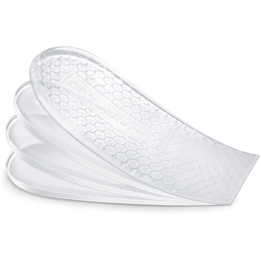 Dr.Tucker+ Fersenerhöhungen für Schuhe, 4-fach verstellbar, orthopädische Einlagen bei Beinlängendifferenz, 1/8" 1/4" 3/8" 1/2" (1 Paar, Größe S)