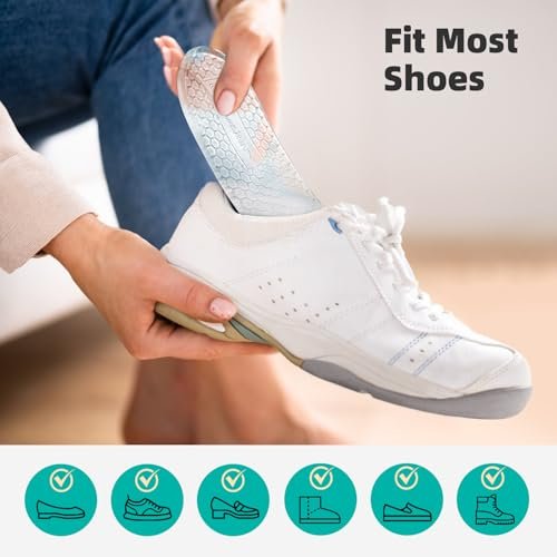 Dr.Tucker+ Fersenerhöhungen für Schuhe, 4-fach verstellbar, orthopädische Einlagen bei Beinlängendifferenz, 1/8" 1/4" 3/8" 1/2" (1 Paar, Größe S)