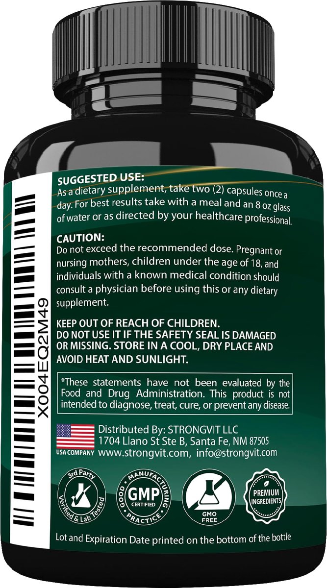 StrongVit Sea Moss Black Seed Oil Ashwagandha Ginger – Bio Seemoos Kapseln mit Klettenwurzel, irische Seemoos Pillen mit Bladderwrack, fortschrittliches Multimineralpräparat, USA