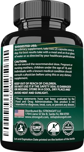 StrongVit Sea Moss Black Seed Oil Ashwagandha Ginger – Bio Seemoos Kapseln mit Klettenwurzel, irische Seemoos Pillen mit Bladderwrack, fortschrittliches Multimineralpräparat, USA