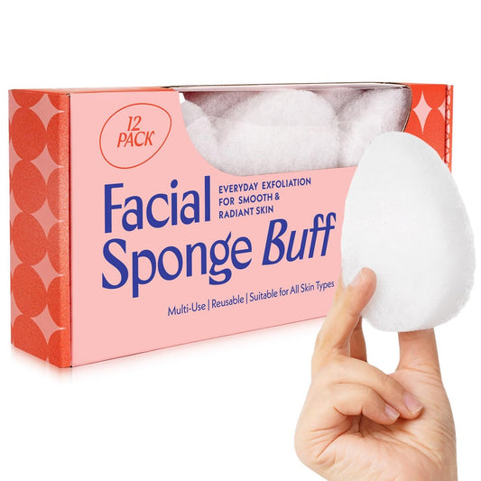 Gesichtsschwamm Buff zum Peeling – 12er-Pack Gesichts-Peeling-Pads, sanfter täglicher Gesichts-Peeling für abgestorbene Haut & Make-up-Entfernung, wiederverwendbare Peeling-Pads für alle Hauttypen, Spa-Qualität für zu Hause