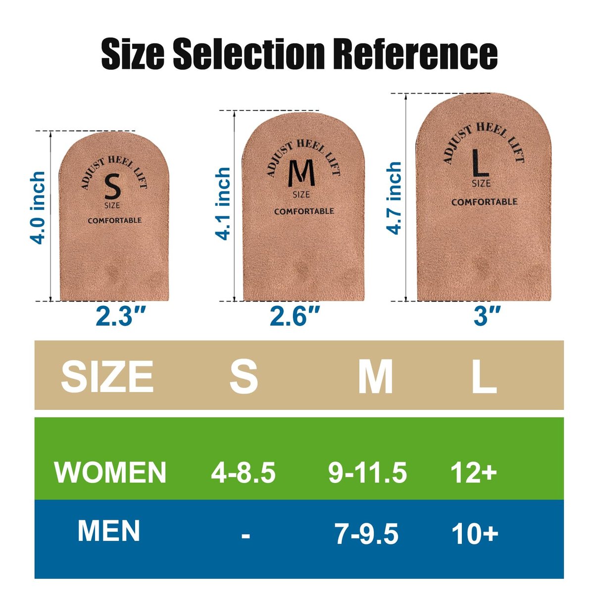 Fersenerhöhungen für Damen – Schuh Einlagen für Frauen – Fersenpolster & Fersenkissen bei Fersenschmerzen – Verstellbare Fersenerhöhung – 2er-Pack (M)