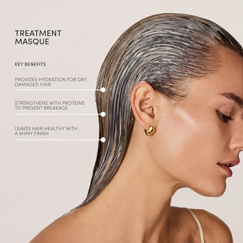 OUAI Thick Hair Mask – Pflegemaske mit Mandelöl, Olivenöl & hydrolysiertem Keratin für geschädigtes Haar – 3,4 oz