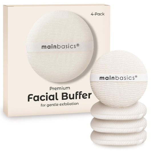 MainBasics Gesichtsreinigungspads Exfoliator (4er-Pack) – Peeling-Schwämme für sanfte Hautreinigung