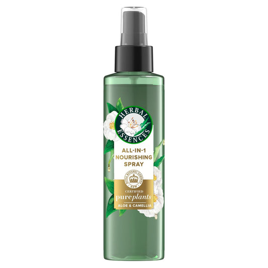 Herbal Essences All-in-1 Nourishing Spray mit Aloe und Kamelienblütenöl, zertifiziert reine Pflanzen, 177 ml