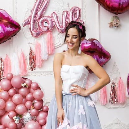 Thiccywoov 3er-Pack Valentinstag Herz Stirnband Rot Pink Glitzer Pailletten Haarbänder für Hochzeit Frauen Partyzubehör Geschenk