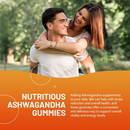 EAZGOO Ashwagandha Gummies mit Vitamin D3, 3000 mg Extra Starkes Ashwagandha-Wurzelextrakt für Energie und Immununterstützung, Nicht-GVO, Erdbeergeschmack, 60 Stück