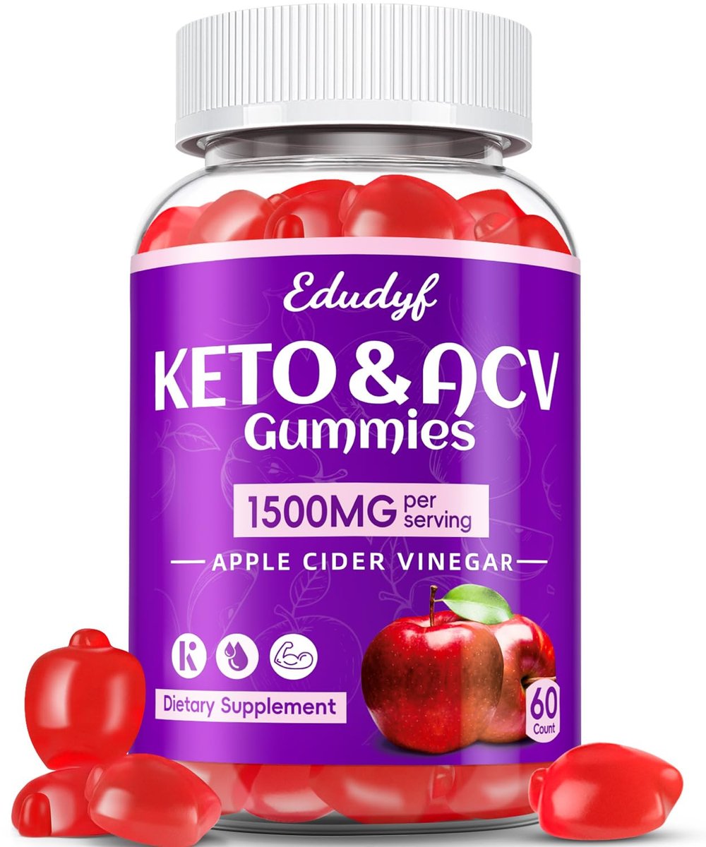 Keto ACV Gummies - 1500mg Apfelessig Gummibärchen mit Probiotika, B12 und Keto-Unterstützung, Entgiftung & Reinigung, GMO-frei & Vegan - 60 Stück