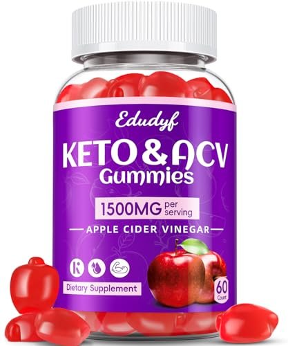 Keto ACV Gummies - 1500mg Apfelessig Gummibärchen mit Probiotika, B12 und Keto-Unterstützung, Entgiftung & Reinigung, GMO-frei & Vegan - 60 Stück