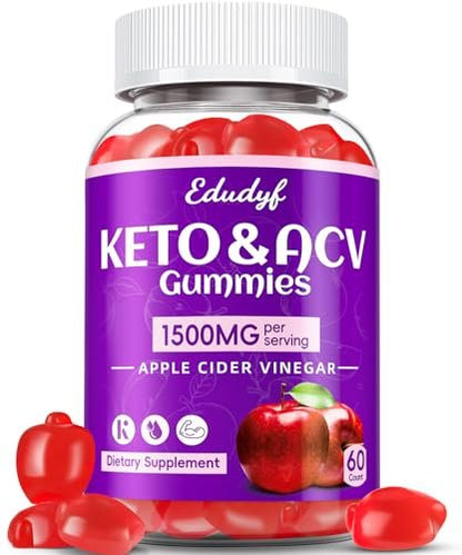 Keto ACV Gummies - 1500mg Apfelessig Gummibärchen mit Probiotika, B12 und Keto-Unterstützung, Entgiftung & Reinigung, GMO-frei & Vegan - 60 Stück