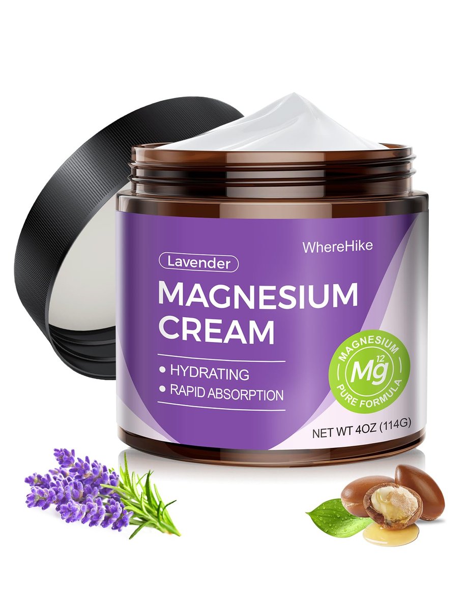 STILIP Natürliche Topische Magnesiumcreme – Magnesium Lotion für die Nachtpflege, Leichte Feuchtigkeitscreme für tiefe Hydratation – Lavendel