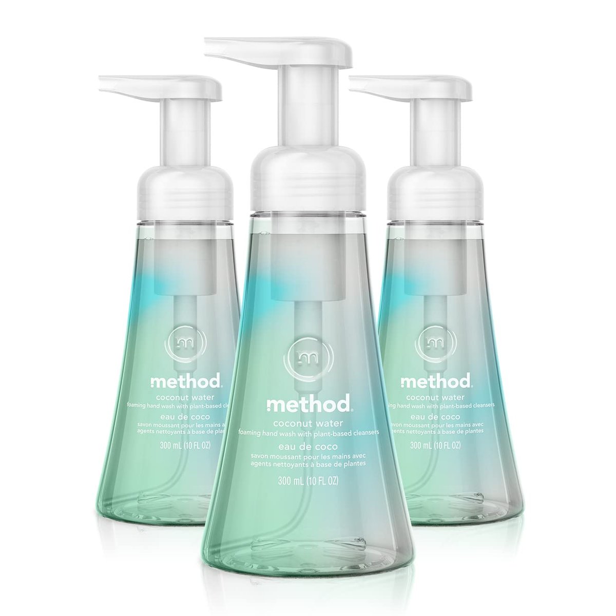 Method Schaumhandseife, Kokosnusswasser, 10 Unzen (3er-Pack) – Flüssigseife mit spritzigen Duftnoten