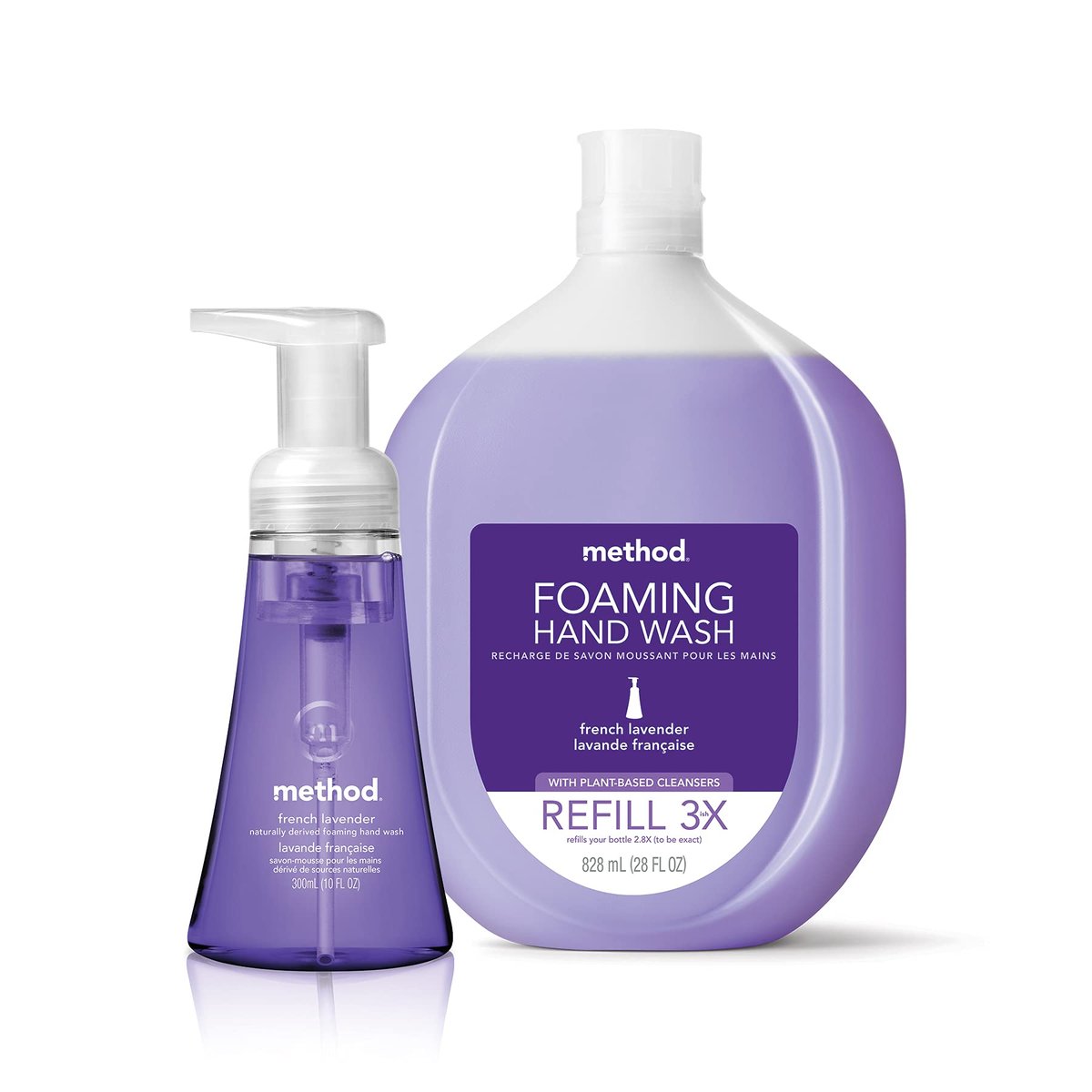 Method Flüssigseife French Lavender, 10 Unzen (3er-Pack) – Handseife mit Schaumspender