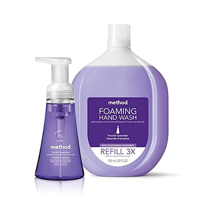 Method Flüssigseife French Lavender, 10 Unzen (3er-Pack) – Handseife mit Schaumspender
