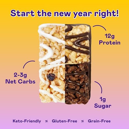 Magic Spoon Treats - 8 Proteinriegel: 2 Marshmallow, 2 Erdnussbutter-Schokolade, 2 Blaubeer-Muffin, 2 Doppelte Schokolade - Glutenfreier, zuckerfreier Snack