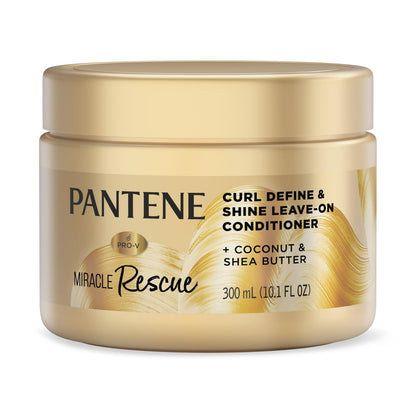 Pantene Miracle Rescue Curl Define & Shine Leave-On Conditioner, 10,1 FL OZ