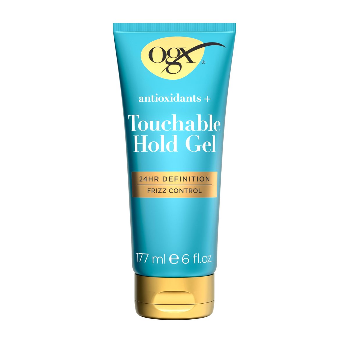 OGX Antioxidants + Touchable Hold Gel – Medium Halt, 24h Definition & Frizz Control, Anti-Humidity, Sanftes, nicht klebriges Haargel, Parabenfrei, 177 ml