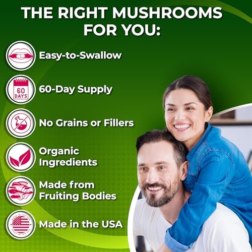 Bio Löwenmähne Kapseln mit Cordyceps, Rhodiola Rosea & Ginseng – 120 Kapseln für Energie & Fokus