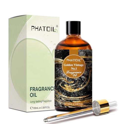 PHATOIL Golden Vintage No.1 Duftöl für Aromatherapie, 100 ml – Ätherisches Öl für Diffuser, Luftbefeuchter, Yoga, DIY Kerzen- und Seifenherstellung