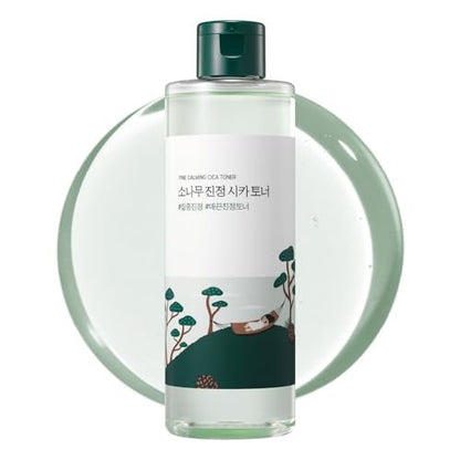 ROUND LAB Pine Calming CICA Toner 250 ml - Niedrig-saurer, feuchtigkeitsspendender Gesichtstoner mit Pine CICA, BHA + LHA und Hyaluronsäure zur Beruhigung, Peeling und Wiederherstellung des Hautgleichgewichts - Koreanische Hautpflege