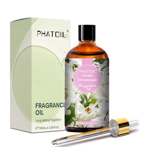 PHATOIL Orchid Dreamscape Duftöl für Aromatherapie, 100 ml - Diffusoröl für Zuhause, ideal für Aromatherapie, Luftbefeuchter, Yoga, DIY Kerzen- und Seifenherstellung