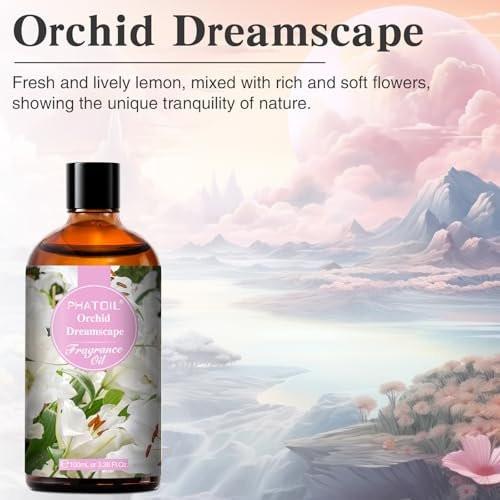PHATOIL Orchid Dreamscape Duftöl für Aromatherapie, 100 ml - Diffusoröl für Zuhause, ideal für Aromatherapie, Luftbefeuchter, Yoga, DIY Kerzen- und Seifenherstellung