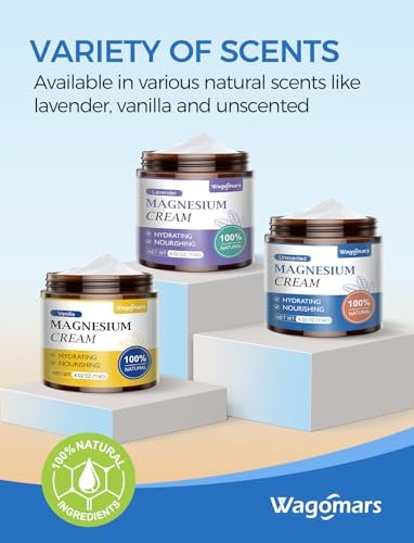 Wagomars Magnesium Creme – Natürliche Magnesium Lotion mit Sheabutter & Kokosöl – Schnell einziehend, leicht – Tiefenwirksame Feuchtigkeit für alle Hauttypen – Für Kinder geeignet (Ungeduftet)