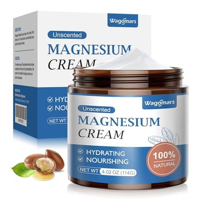 Wagomars Magnesium Creme – Natürliche Magnesium Lotion mit Sheabutter & Kokosöl – Schnell einziehend, leicht – Tiefenwirksame Feuchtigkeit für alle Hauttypen – Für Kinder geeignet (Ungeduftet)