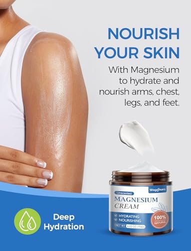 Wagomars Magnesium Creme – Natürliche Magnesium Lotion mit Sheabutter & Kokosöl – Schnell einziehend, leicht – Tiefenwirksame Feuchtigkeit für alle Hauttypen – Für Kinder geeignet (Ungeduftet)