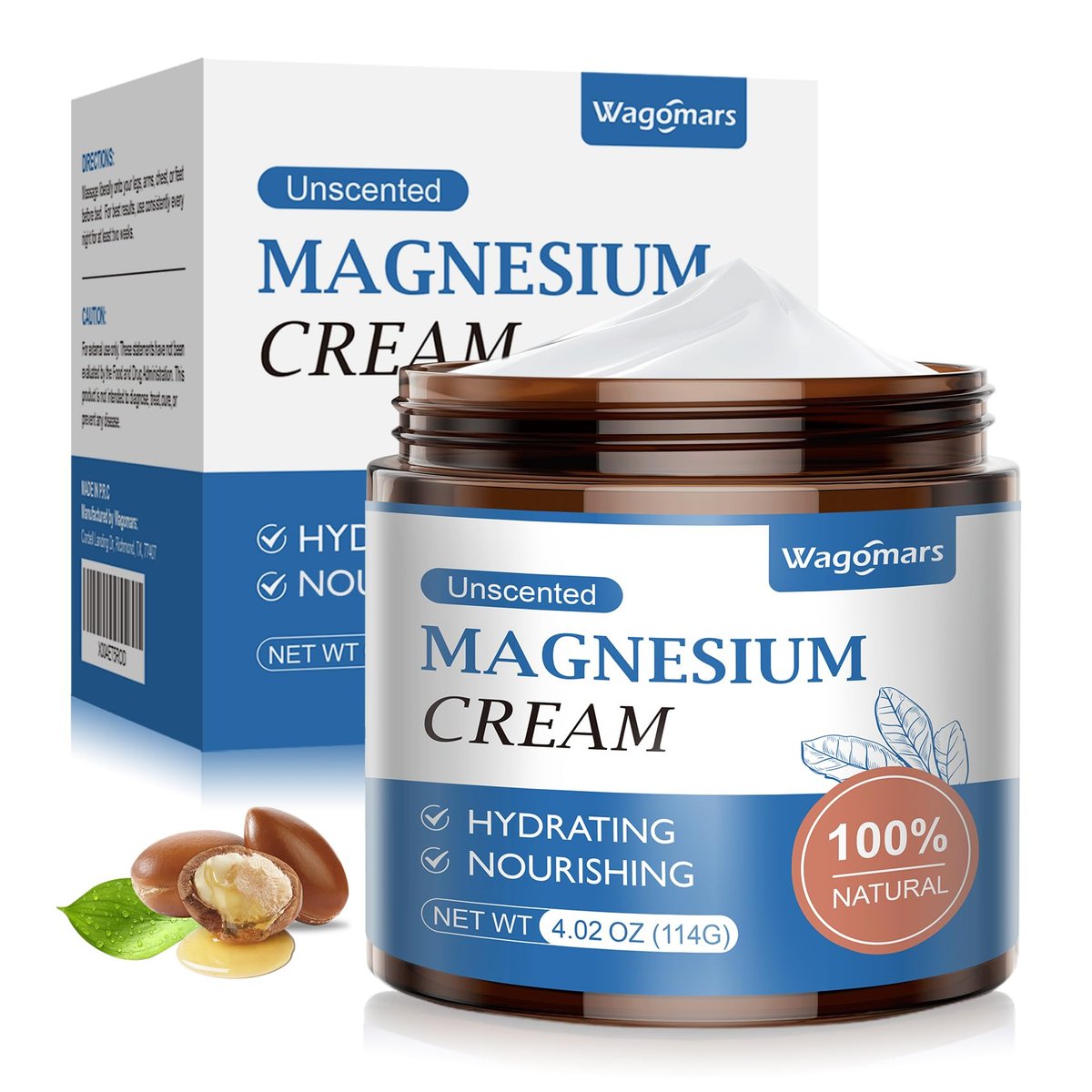 Wagomars Magnesium Creme – Natürliche Magnesium Lotion mit Sheabutter & Kokosöl – Schnell einziehend, leicht – Tiefenwirksame Feuchtigkeit für alle Hauttypen – Für Kinder geeignet (Ungeduftet)