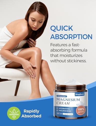 Wagomars Magnesium Creme – Natürliche Magnesium Lotion mit Sheabutter & Kokosöl – Schnell einziehend, leicht – Tiefenwirksame Feuchtigkeit für alle Hauttypen – Für Kinder geeignet (Ungeduftet)