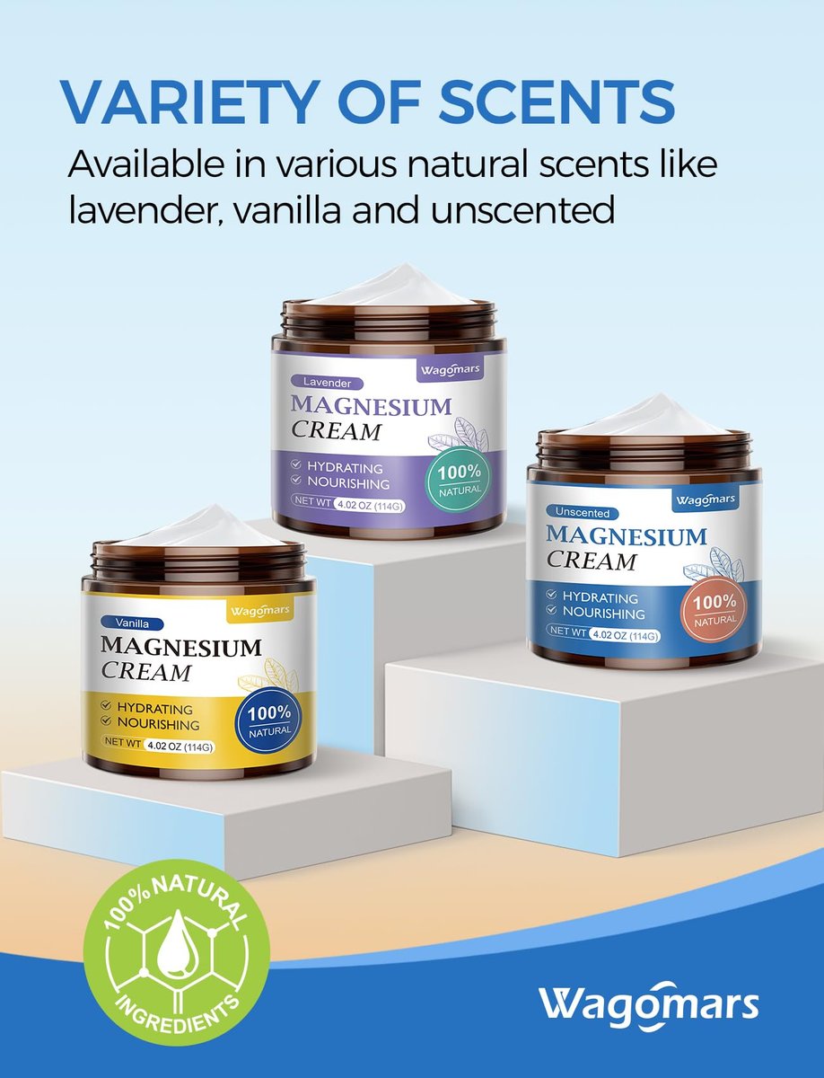 Wagomars Magnesium Creme – Natürliche Magnesium Lotion mit Sheabutter & Kokosöl – Schnell einziehend, leicht – Tiefenwirksame Feuchtigkeit für alle Hauttypen – Für Kinder geeignet (Ungeduftet)