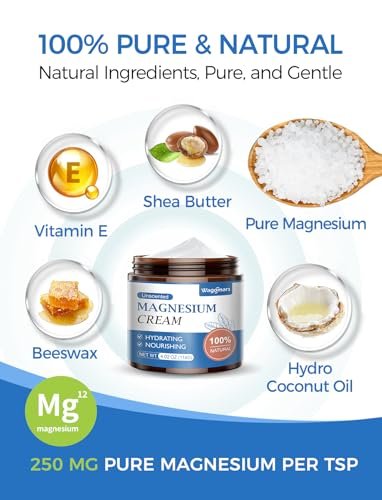 Wagomars Magnesium Creme – Natürliche Magnesium Lotion mit Sheabutter & Kokosöl – Schnell einziehend, leicht – Tiefenwirksame Feuchtigkeit für alle Hauttypen – Für Kinder geeignet (Ungeduftet)
