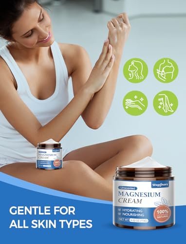 Wagomars Magnesium Creme – Natürliche Magnesium Lotion mit Sheabutter & Kokosöl – Schnell einziehend, leicht – Tiefenwirksame Feuchtigkeit für alle Hauttypen – Für Kinder geeignet (Ungeduftet)