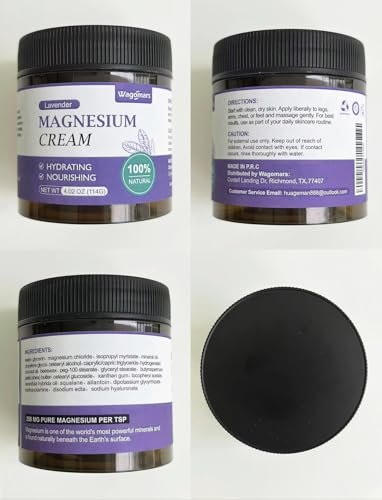 Wagomars Magnesium Creme – Natürliche Magnesium Lotion mit Sheabutter & Kokosöl – Schnell einziehend, leicht – Tiefenhydratation für alle Hauttypen – Geeignet für Kinder (Lavendel)